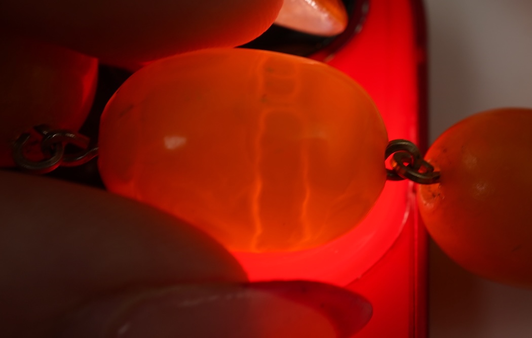 An amber necklace